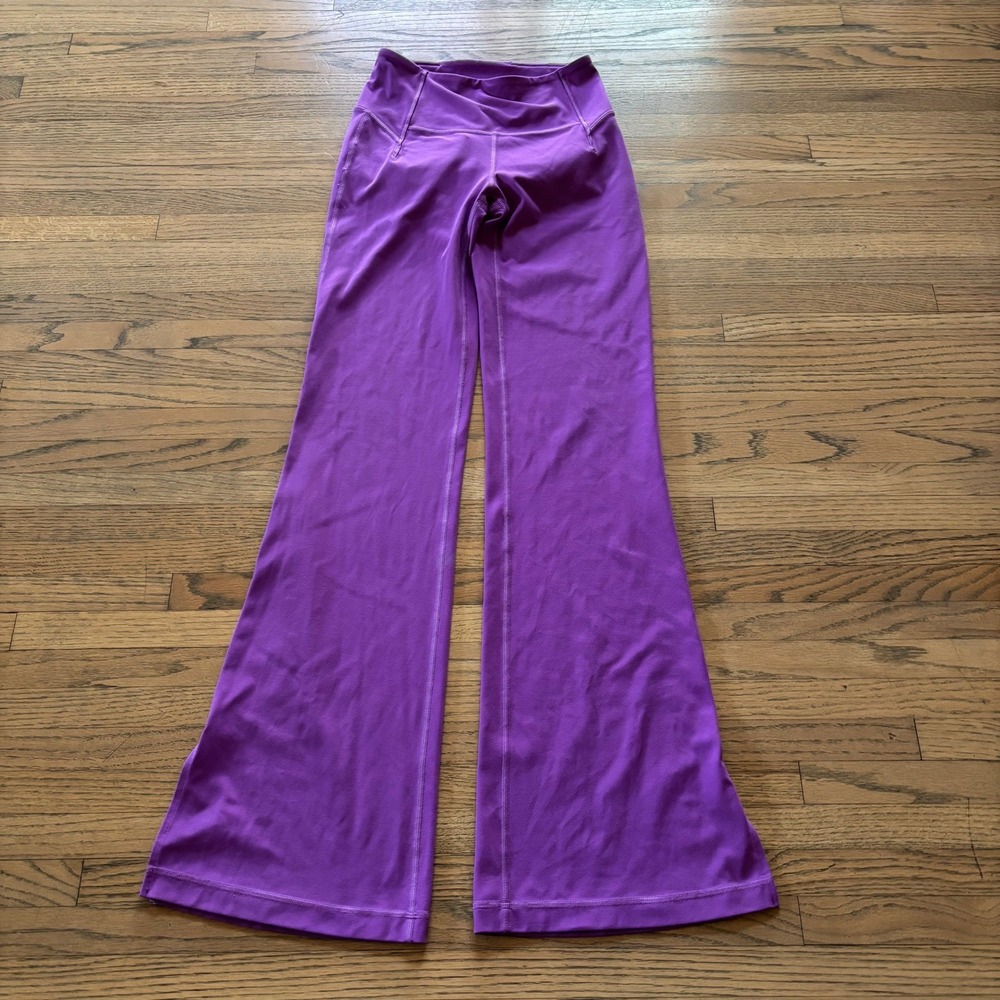Lululemon Women's Purple High Waisted Flare Athletic Leggings Yoga Workout 4